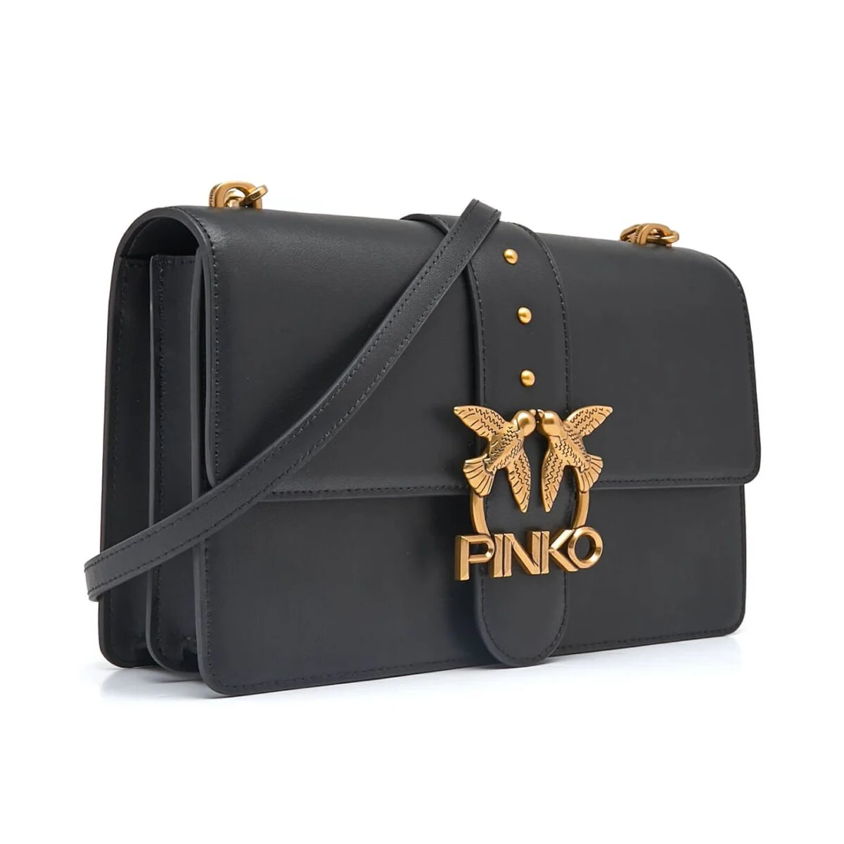 حقيبة كتف نسائية باللون الأسود من Pinko (طراز Cross Body) - موديل 1P228G Y6Xt