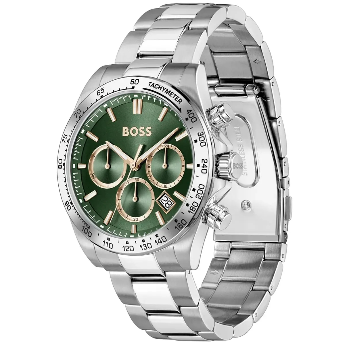 Hugo Boss Watch For Men Silver belt &Green dial 1514268 - image 3