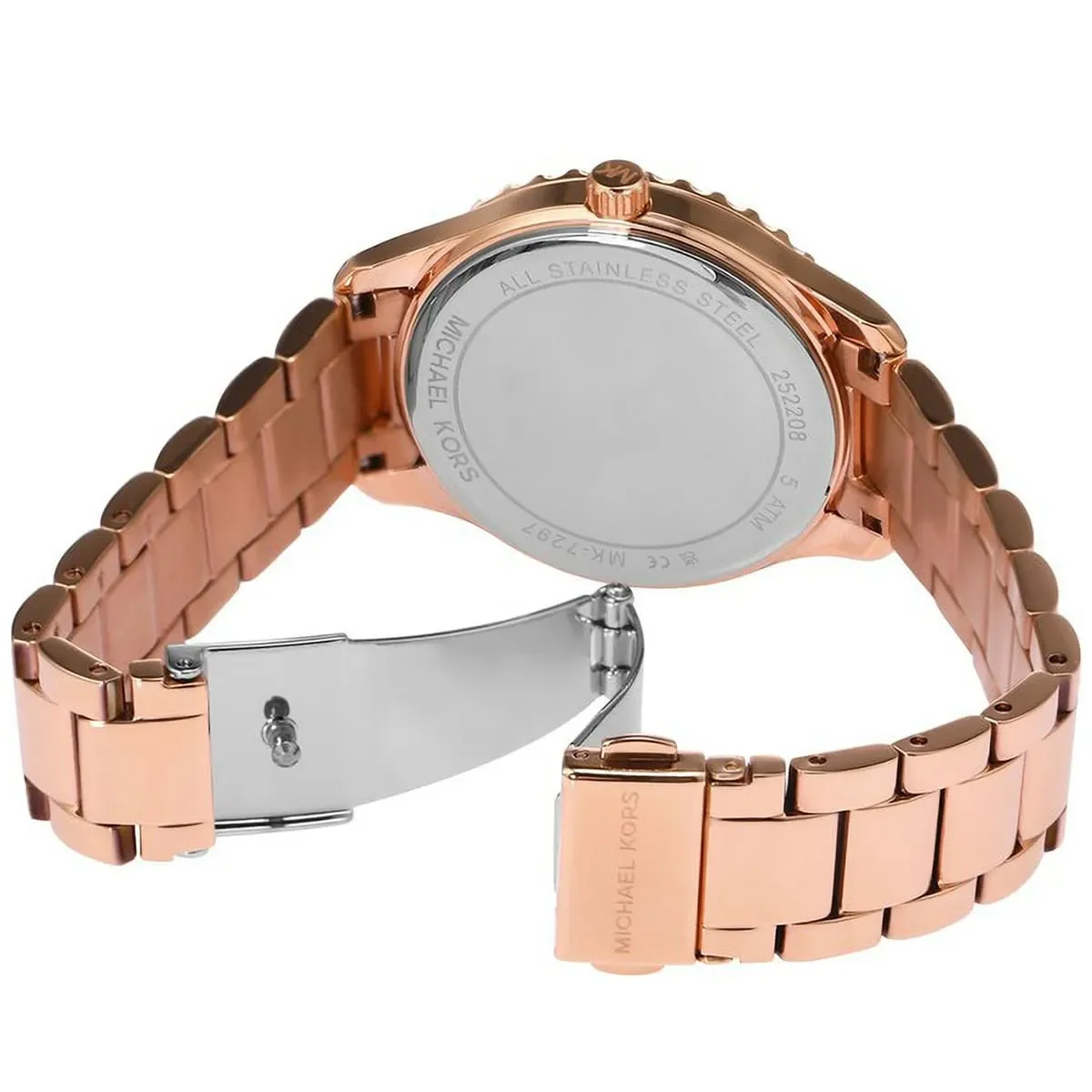 Women’s Round Rose Gold Stainless Steel Watch MK7297 - image 3