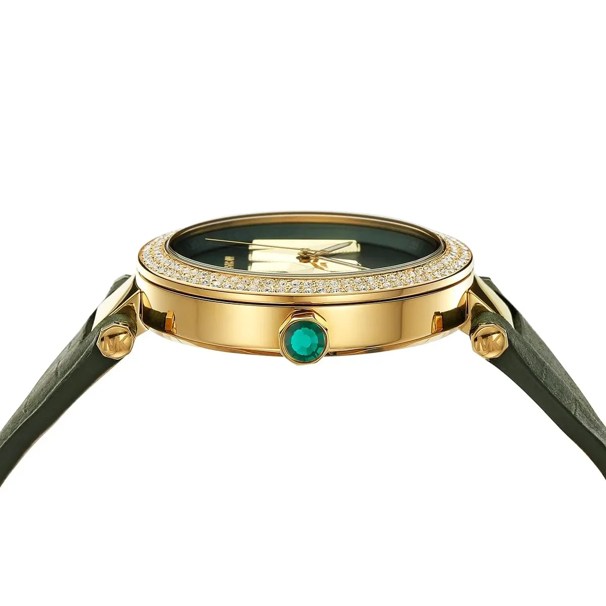 Michael Kors Parker MK4724 ساعة نسائية ذهبية بسوار جلد أخضر