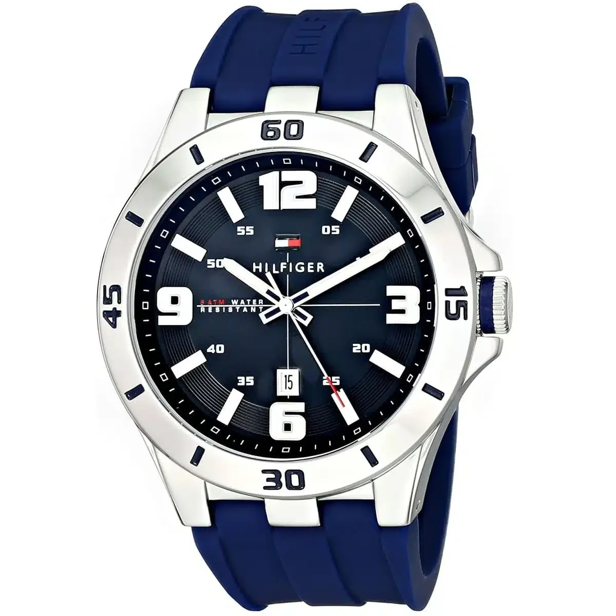 ساعة رجالية كلاسيكية من تومي هيلفيغر (1791062) – مينا سوداء، حزام أزرق