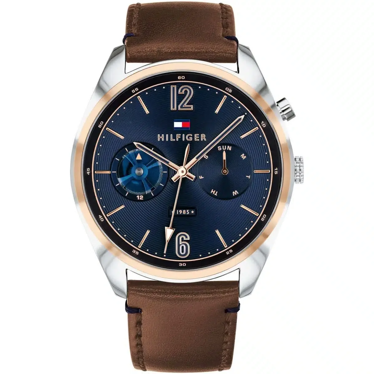 Tommy Hilfiger Classic Men’s Watch 1791549– Blue Dial, Brown Strap