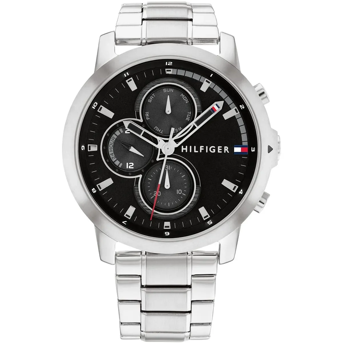 Tommy Hilfiger Classic Men’s Watch 1792048– Black Dial, with Silver Strap