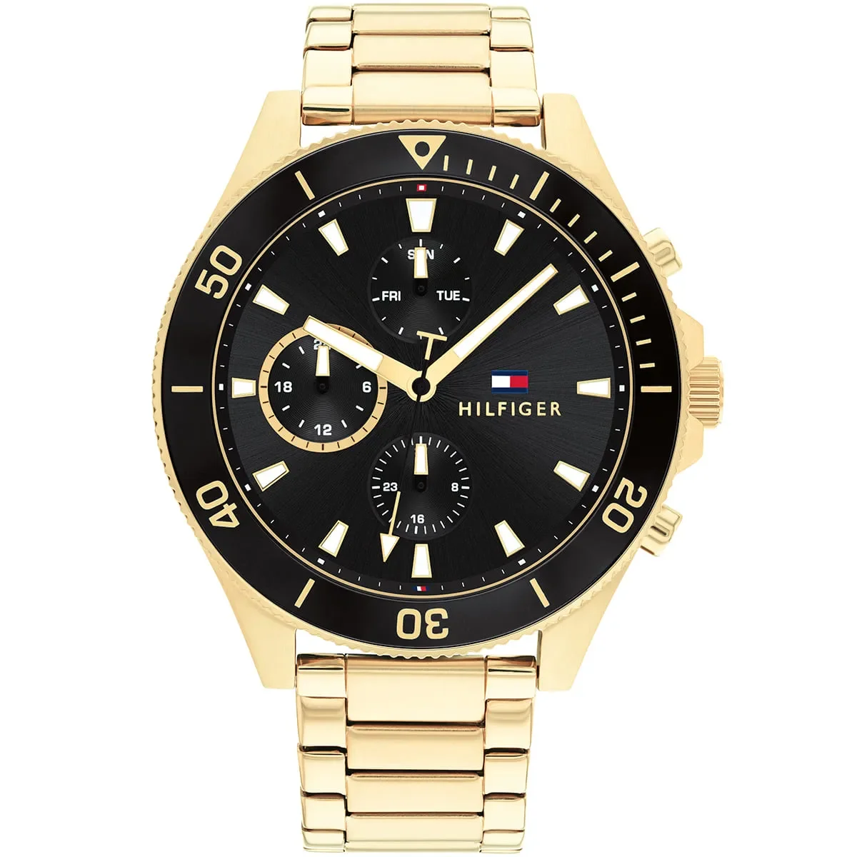 Tommy Hilfiger Classic Men’s Watch 1791919– Black Dial, Gold Strap