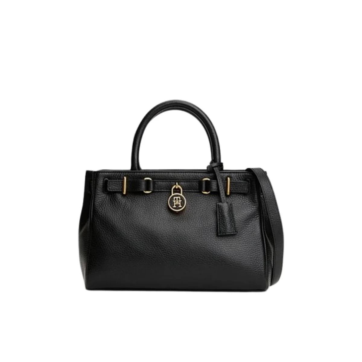 Tommy Hilfiger Women’s Black Pebbled Satchel Bag