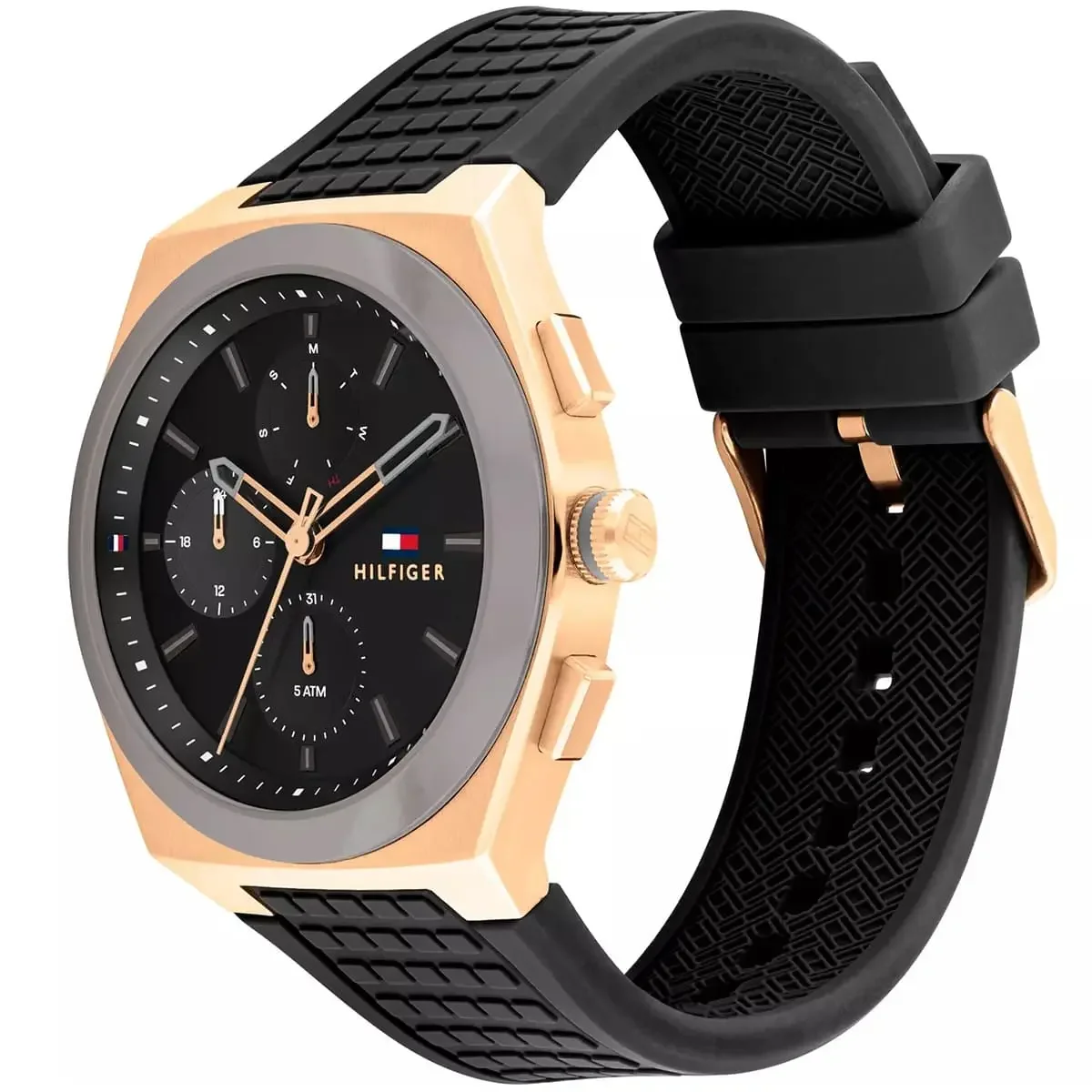 Tommy Hilfiger Connor Men's Black Rubber Watch 1791931