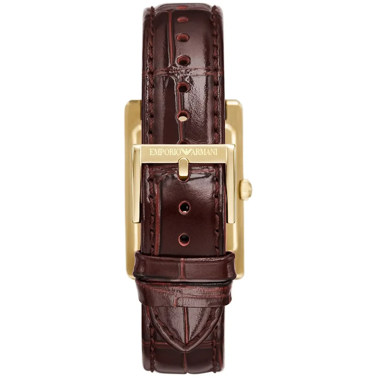 Emporio Armani Gino AR11665 Men's Watch – Beige Dial, Gold Case & Brown Leather Strap
