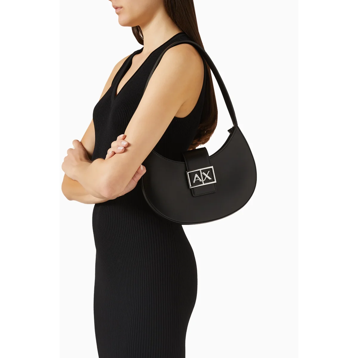 Armani Exchange A|X Black Crescent Shoulder Bag XW002565-AF12039-UC001