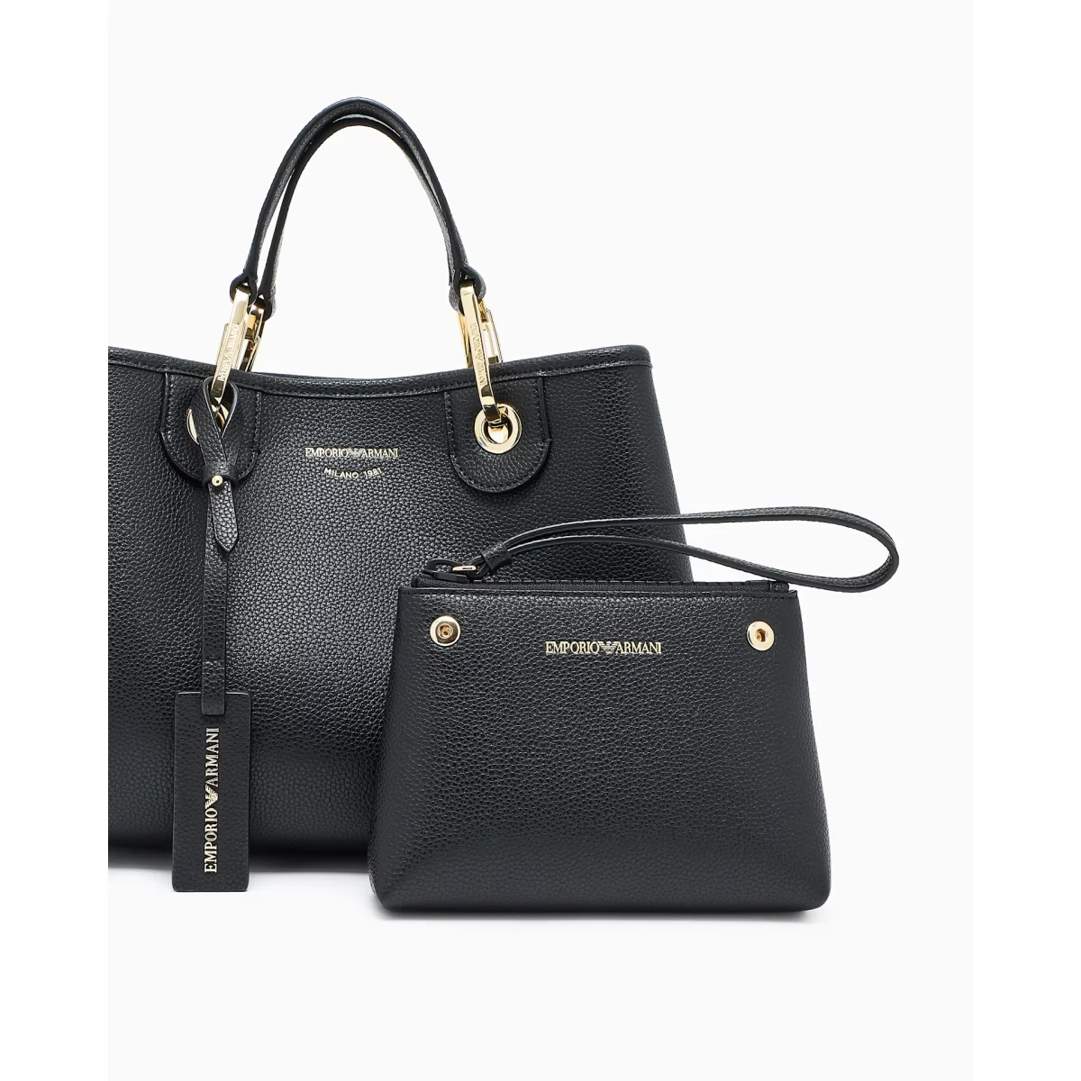Emporio Armani MyEA Black Tote Bag with Pouch