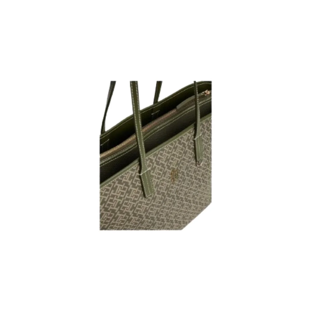 Tommy Hilfiger TH Monogram Olive Green Tote Bag AW0AW17696-DW6