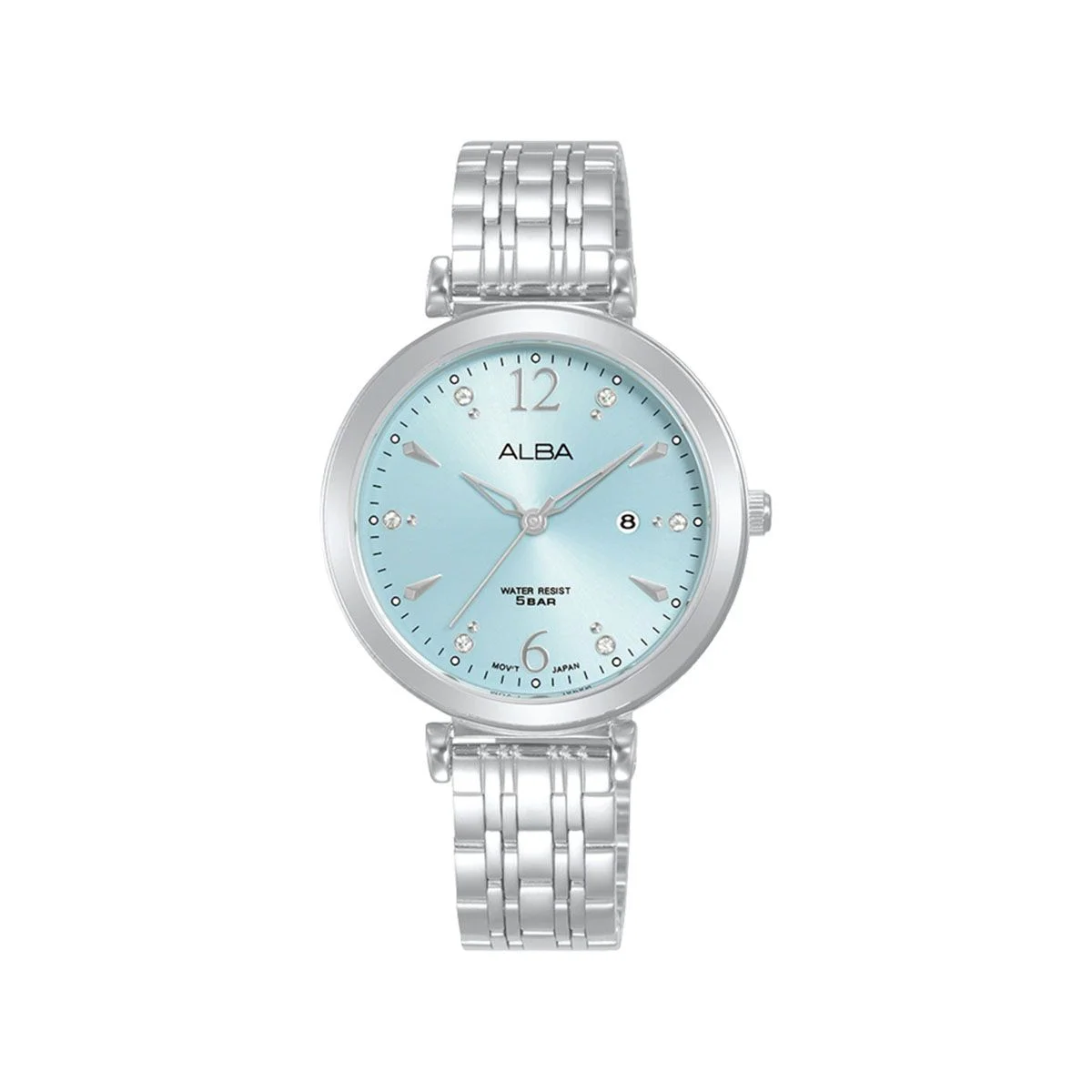 Alba Fashion Women's Light Blue Dial Stainless Steel Watch AH7BW5X1