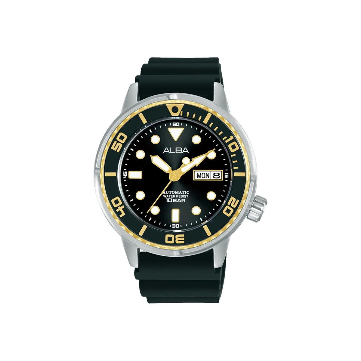 Alba Active Men's Black Dial Black Silicone Automatic Watch AL4250X1
