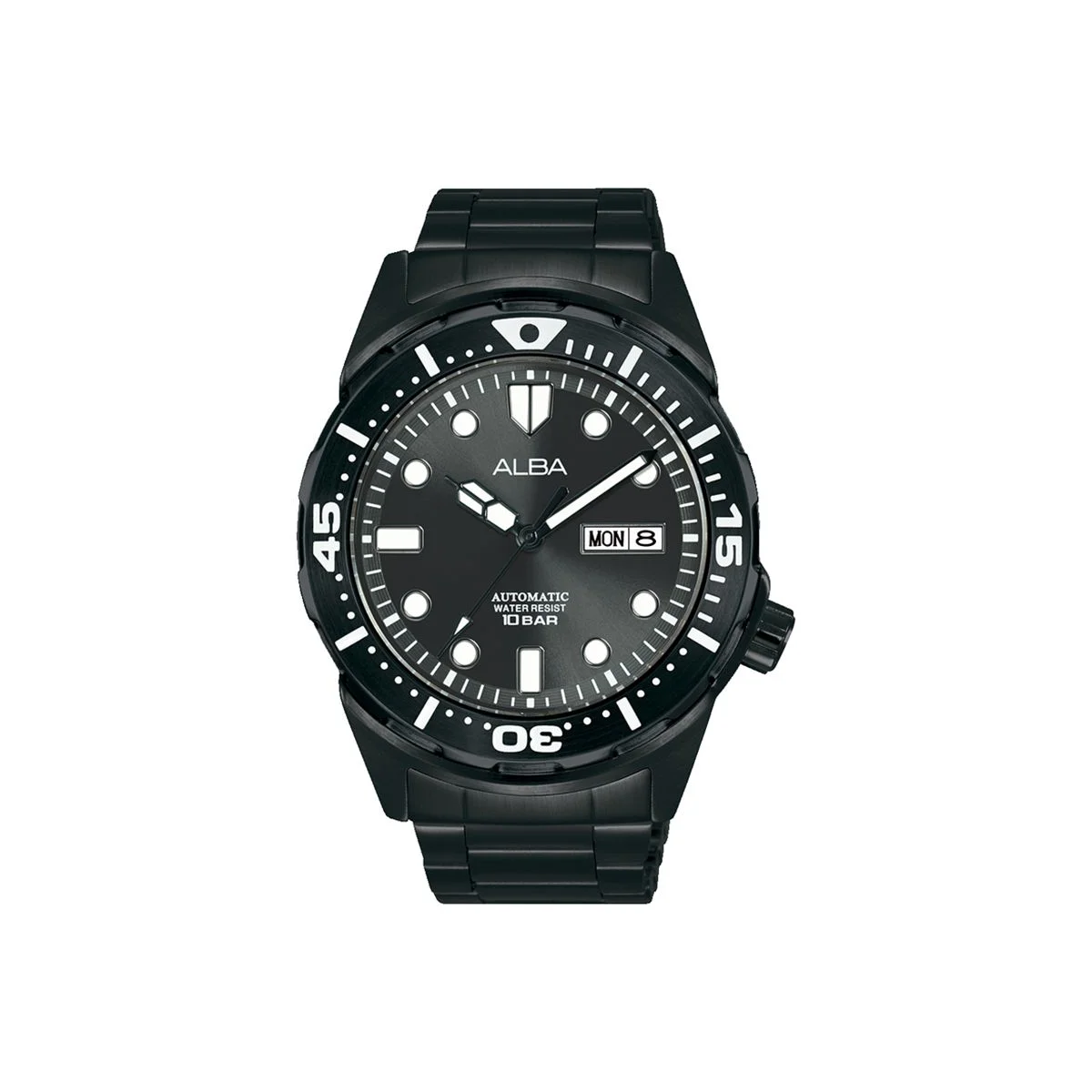 Alba Active Men's Dark Grey Dial Stainless Steel Automatic Watch AL4367X1