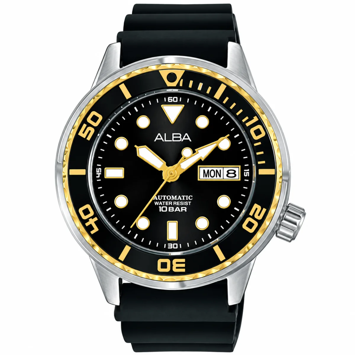 Alba Active Men's Black Dial Black Silicone Automatic Watch AL4250X1